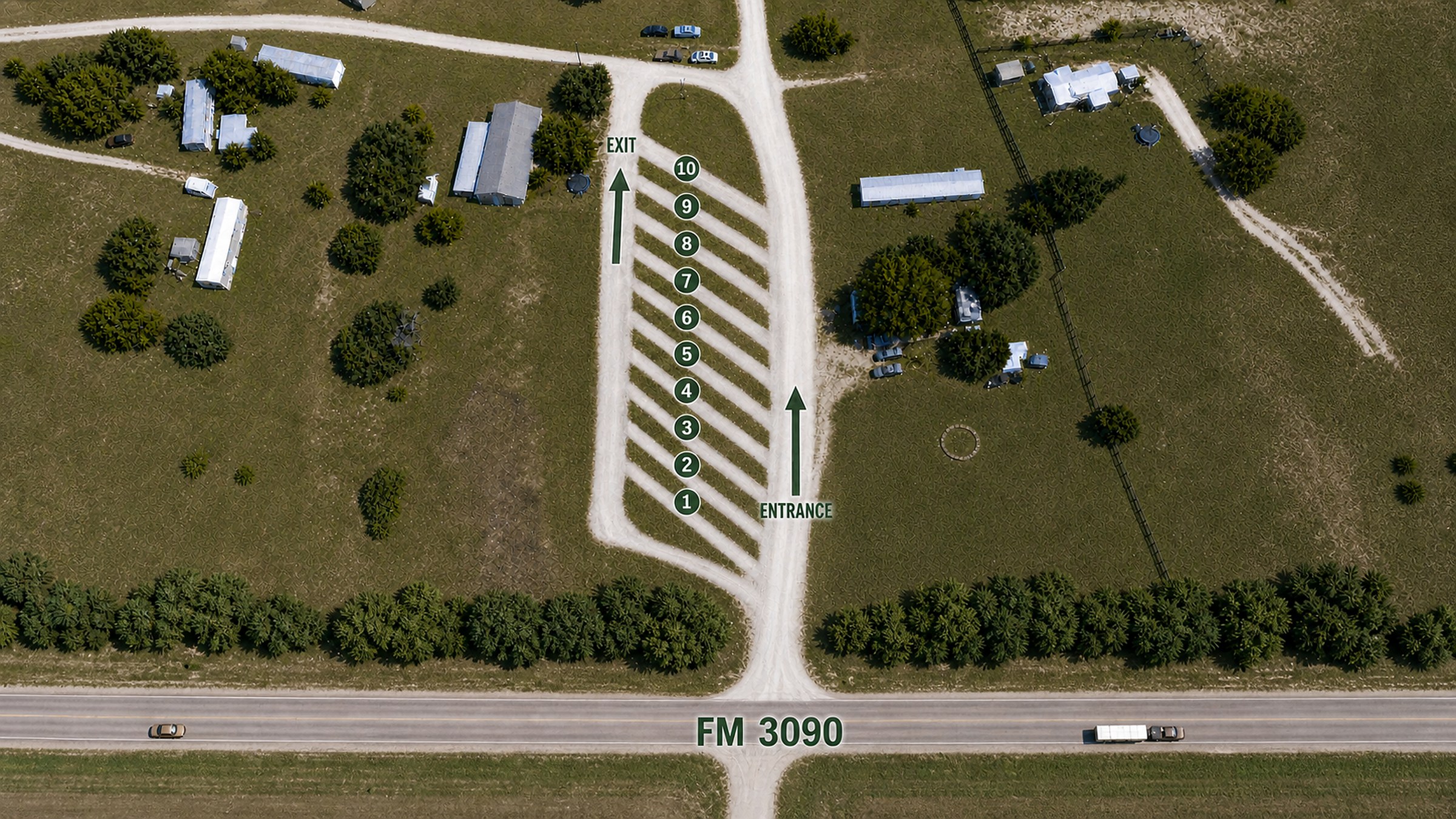 Site map for Bluebonnet RV Park